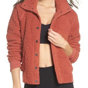Zella Cozy Up Bomber fleece workout jacket